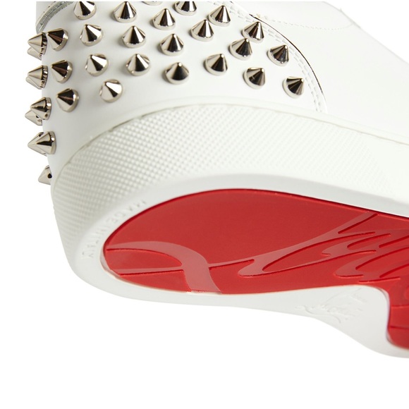 Christian Louboutin Vieira Embellished Leather Spike Sneakers - Picture 6 of 13